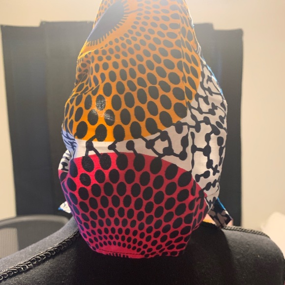 Multi color half head scarf - Picture 1 of 3
